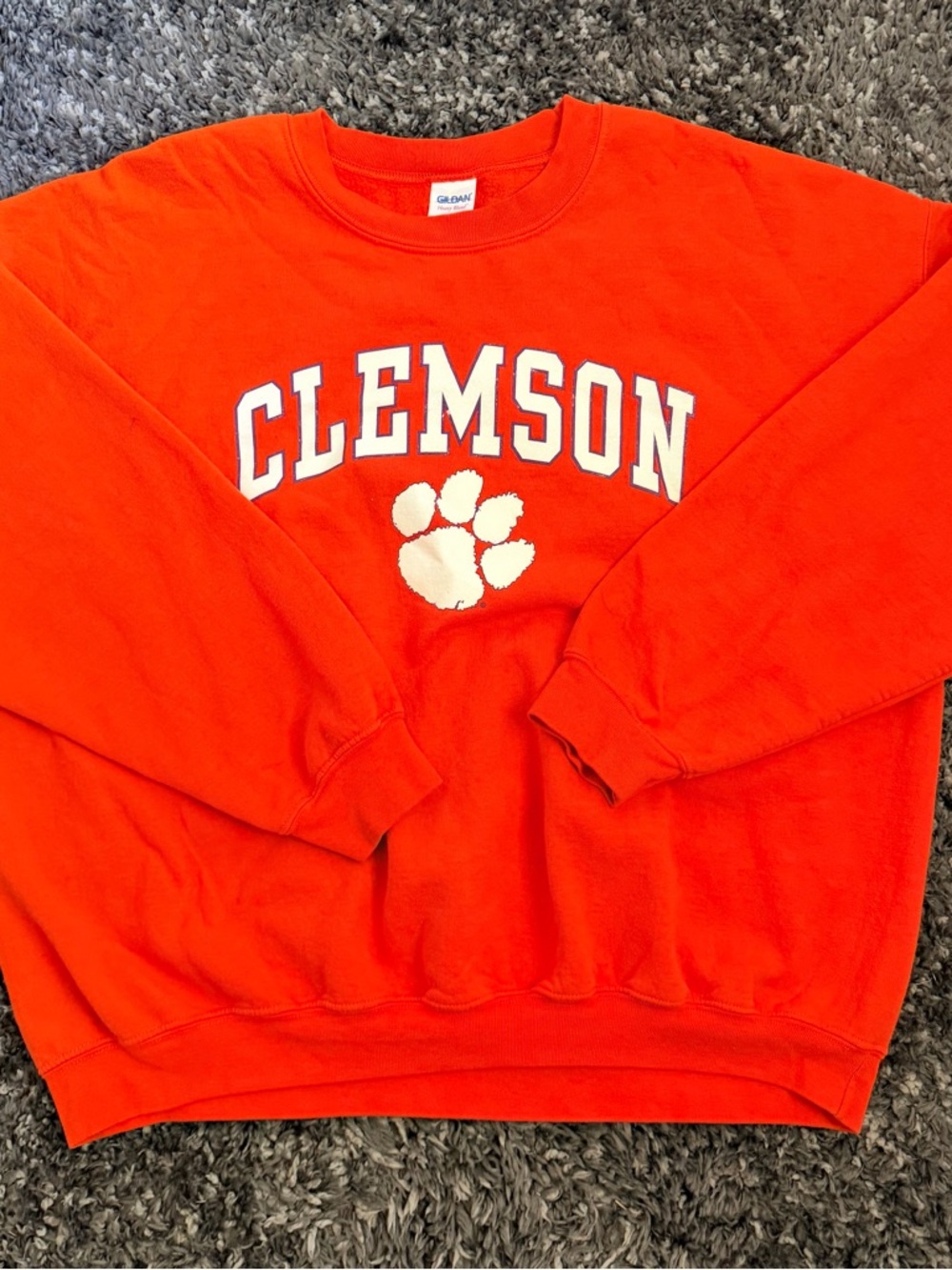 Gildan Orange Clemson Arch Paw Crewneck Sweatshirt